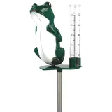 Lantelme Regenmesser Frosch mit Metall Erdspieß – Präziser Niederschlagsmesser für den Garten, leicht einzustecken mit 2-teiligen Spießen, Gesamtmaß 55 cm, robuste Materialien & frohe Dekoration