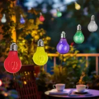 Spetebo Lichterkette Kunststoff 180 cm 10 LED Glühbirnen schwarz