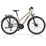 Airtracks 28 Zoll Damen Trekking Fahrrad TRAVEL Lady Trekkingrad Trekkingbike City Bike 24 x Gang Shimano Altus RD-M2000 SGS Beige Matt - Rahmenhöhen 44cm 48cm 52cm - (44cm (Körpergröße 150-165cm))