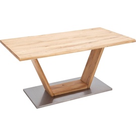 MCA Furniture Esstisch Greta, Esstisch Massivholz mit Baumkante, gerader Kante oder Tischplatte beige 180 cm x 77 cm x 90 cm