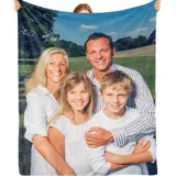 Bemaystar Personalisierte Decke personalisierte Geschenke - Decke mit Foto Fotodecke mit Eigenem Foto Geschenke für Mama, Papa, Baby, Familie, Muttertag, Vatertag, Geburtstag,Weihnachten 1 Foto