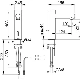 Keuco Ixmo Elektronik-Waschtischmischer Schwarz Matt