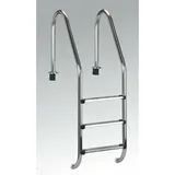 Poolleiter Edelstahl für Tiefbecken mit 120 cm höhe - weite Stufen