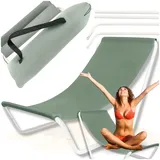 Faltbare Garten- und Strandliege, leichte Tasche zum Sonnenbaden am Pool, khaki