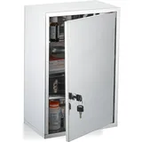 Relaxdays Medizinschrank, 3 Fächer, abschließbar, Edelstahl, HBT: 45x30x18 cm, Hausapotheke, Medikamentenschrank, Silber