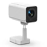 [Android TV OS] Smart Beamer mit WiFi/Bluetooth, Elektrischer Fokus/Auto Keystone 720P Mini Beamer mit 180°Verstellbarem Stand