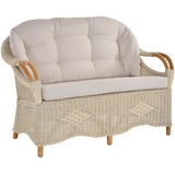 Wintergarten Rattansofa Natur Rattan  Couch Zweisitzer  (Beige/Honig, 2-Sitzer)