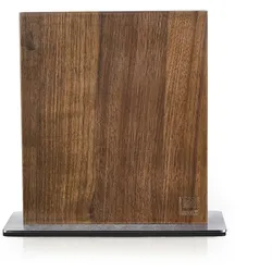 Zayiko magnetischer Messerblock Nussbaumholz massiv mit Edelstahlsockel, ohne Messer, zweiseitig für bis zu 8 Messer
