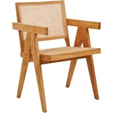 Beliani Esszimmerstuhl WESTBROOK Rattangeflecht braun