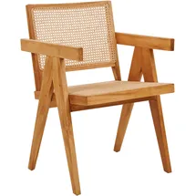 Beliani Esszimmerstuhl WESTBROOK Rattangeflecht braun