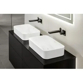 Villeroy & Boch Finion Waschtischunterschrank 2 Auszüge, mit Beleuchtung, 1000x603x501mm, Glass White Matt, Anthracite Matt