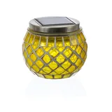 MARELIDA Solarleuchte Glas H: 9cm 1er Set gelb