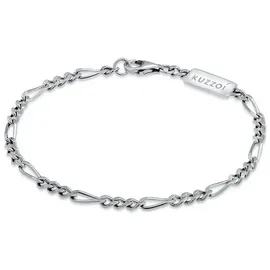 KUZZOI Armband 925 Sterling Silber Figaro in Schwarz | Gr.: 19 cm