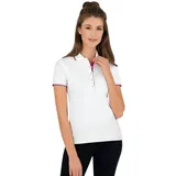 Trigema Poloshirt TRIGEMA Slim Fit Poloshirt mit langer Knopfleiste (1-tlg) weiß XL