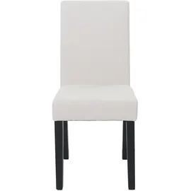 Mendler 6er-Set Esszimmerstuhl Littau, Stuhl Küchenstuhl Hochlehner, Stoff/Textil Cord Holz ~ creme, dunkle Beine