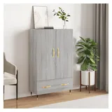 furnicato Highboard Sideboard 69,5x31x115 cm Grau Sonoma Holzwerkstoff Metall (1 St), Stabiler Schrank mit viel Stauraum und Wandhalterung für Wohnräume grau 69.5 cm x 115 cm x 31 cm