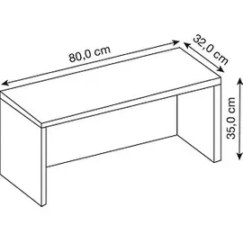 Hammerbacher Thekenaufsatz gerade, buche 75,0 x 32,0 x 35,0 cm