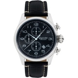 Gigandet Herrenuhr Chronograph Analog Quarz Leder schwarz G41-002