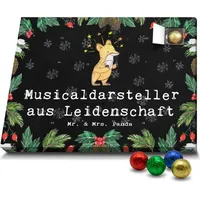 Mr. & Mrs. Panda Schoko Adventskalender Musicaldarsteller Leidenschaft - Schwarz - Geschenk, Danke, Schokoladen Adventskalender, Jubiläum, Dankesc... - Schwarz