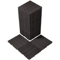 Vevor Terrassenfliesen, 36er-Set, Balkonfliesen 30x30cm, Klickfliesen, wasserdichter Kunststoff-Bodenbelag für