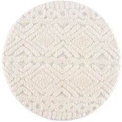 Hochflor-Teppich »Andro«, rund, 20 mm Höhe, Boho Stil, weich, Hoch Tief Struktur, Wohnzimmer, 43125164-0 Creme 20 mm