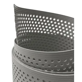 zaunzu® Sichtschutzstreifen Rille Gelocht 26 m Steingrau PP