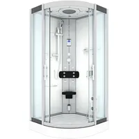 AcquaVapore D46-20T0-EC Komplettdusche mit Schiebetür 100 x 100 cm Weiß Sicherheitsglas D46-20T0