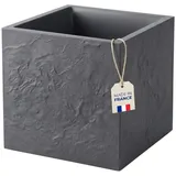 BigDean Blumenkübel 49,5 x 49,5 x 49,5 cm Schwarz