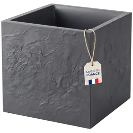 BigDean Blumenkübel 49,5 x 49,5 x 49,5 cm Schwarz