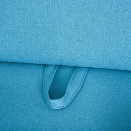 Homcom Schlafsofa mit Bettfunktion, Polstersofa mit Stauraum, Rückenkissen, Schlafcouch für Wohnzimmer, Polyester, Holz, Hellblau,