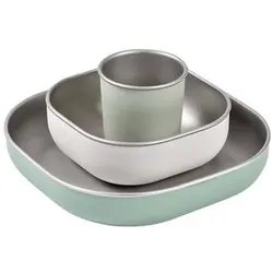 BEABA® Mahlzeit-Set aus Edelstahl, salbeigrün