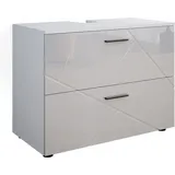 Vicco Waschtischunterschrank Badschrank Badezimmerschrank Irma Weiß 80 cm Hochglanz