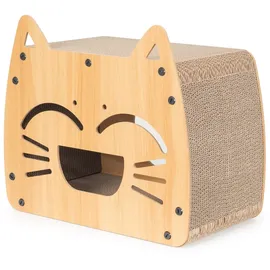 Coil Kratztonne, Katzenhöhle, Katzenkratzbaum, Katzenbett, Katzenliege, Umweltfreundliches Bett, Kratzpappe, MDF, Höhe: 40 cm