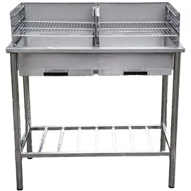 Westerholt Grilltisch aus Edelstahl silber