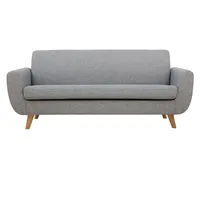 miliboo - Skandinavisches 3-sitzer-sofa In Hellgrau Und Holz Pure