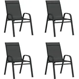 vidaXL Stapelbare Gartenstühle 76,7 x 87,5 x 89 cm schwarz 4 St.