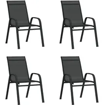 vidaXL Stapelbare Gartenstühle 76,7 x 87,5 x 89 cm schwarz 4 St.