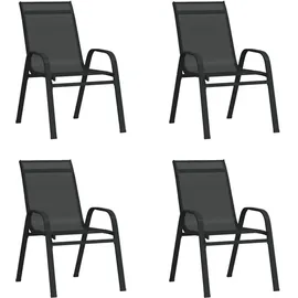 vidaXL Stapelbare Gartenstühle 76,7 x 87,5 x 89 cm schwarz 4 St.