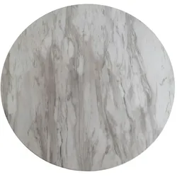 Bojan Esstisch Ø110 cm marmor look, messingfarbene Beine.