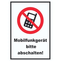 Handy aus Mobilfunkgerät abschaltenSchild A1 (594x841mm)