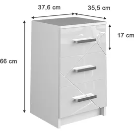 Vicco Nachtschrank Irma 37,6 x 35,5 x 66 cm Weiß
