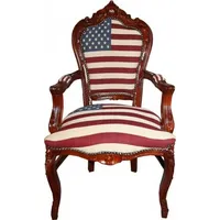Casa Padrino Barock Esszimmer mit Armlehnen USA / Mahagony