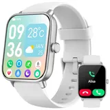 Smartwatch Damen mit Telefonfunktion, Alexa eingebaute, 1.8'' Fitnessuhr Damen mit Herzfrequenz, SpO2, Schlaf, Stress Monitor, 100+ Sportmodi, IP68 Wasserdicht Schrittzähler Uhr Damen für Android iOS