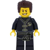 LEGO Ninjago Minifigur Großmeister/Grand Sensei Dareth im schwarzen Golddrachenanzug mit Schwertern (The Ninjago Movie)