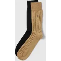 Socken mit Logo-Stitching im 2er-Pack, Camel, 43-46