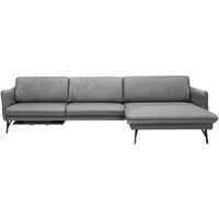 Himolla Ecksofa, Grau, Leder, Echtleder, Rindleder, Uni, Ottomane rechts, L-Form, 330x174 cm, Blauer Engel, Goldenes M, Made in Germany, Emas, Typenauswahl, Lederauswahl, Stoffauswahl, seitenverkehrt erhältlich, Hocker Rücken echt, Wohnzimmer, Sofas & Couches, Wohnlandschaften, Ecksofas