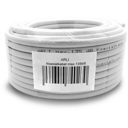 ARLI »TV SAT Koax Kabel Koaxialkabel max. 135 dB« TV-Kabel, (1000 cm), 10 m / 10m weiß