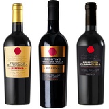 The Wine Guys Scala Primitivo di Manduria - High End Tasting Paket Italien | Drei erstklassige Rotweine aus Apulien | Set (3 x 0.75 l)