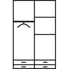 Priess Kleiderschrank PRIESS "Schrank Garderobe Wäscheschrank Barcelona in 5 Breiten", braun (eichefarben artisan, schwarz), B:94cm H:193cm T:54cm, Holzwerkstoff, Schränke, Kleiderschrank, viel Stauraum, geräumige Schubkästen, mit Spiegel, MADE IN GERMANY