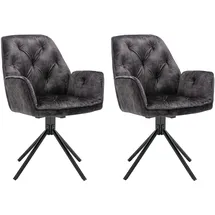 byLIVING Esszimmerstuhl SARINA 2er Set, Samtbezug anthrazit, schwarz